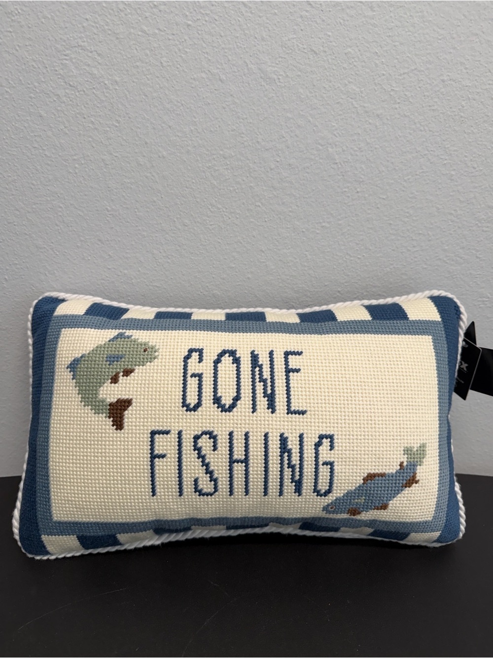 Micheal Strahan | “Gone Fishing” 🎣 Embroidered Pillow